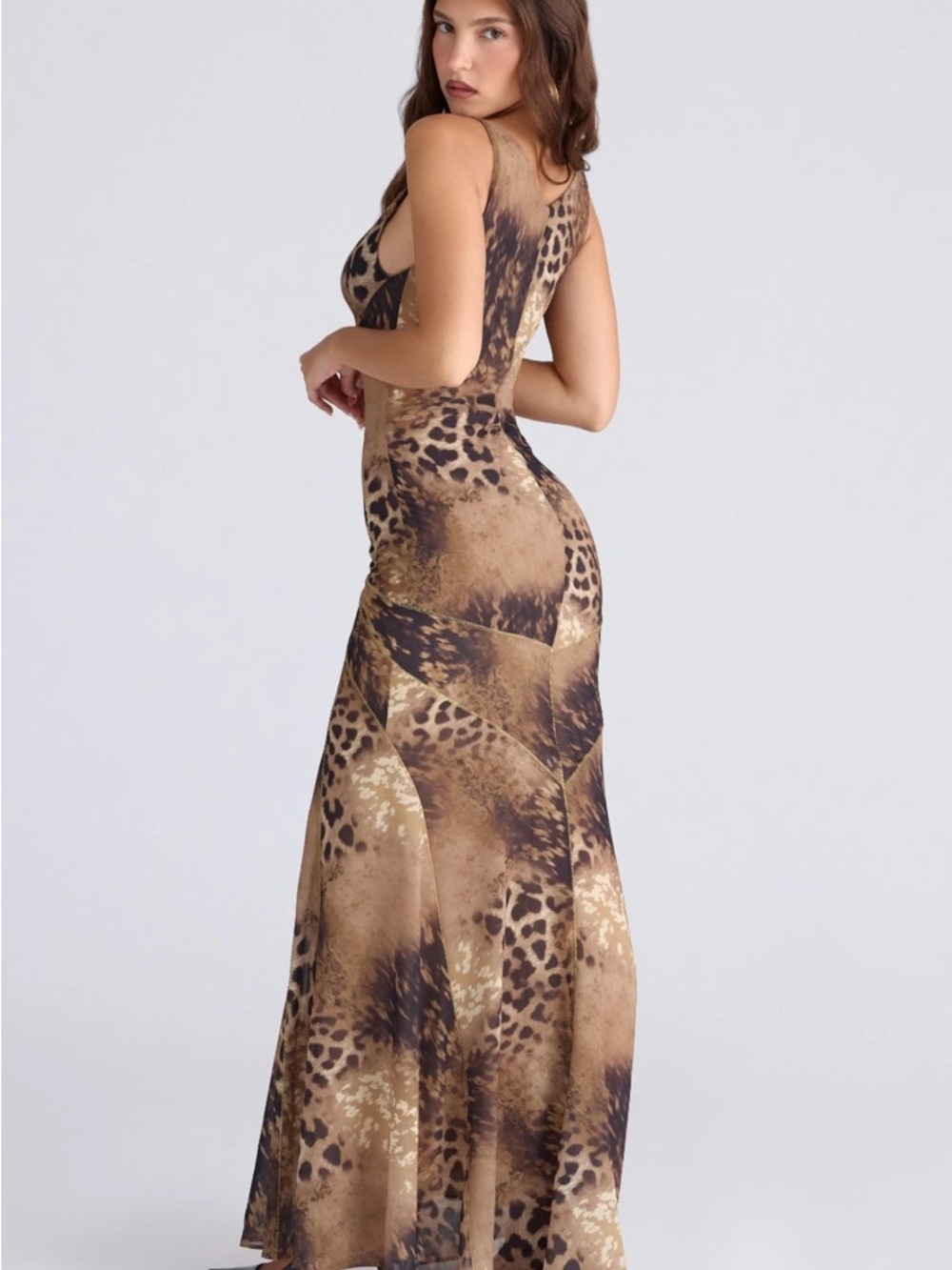 SACHA
Leopard Print Georgette Panelled Maxi Dress - House of CB - Picture 2 of 11
